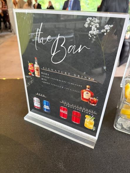 Custom cocktail menu